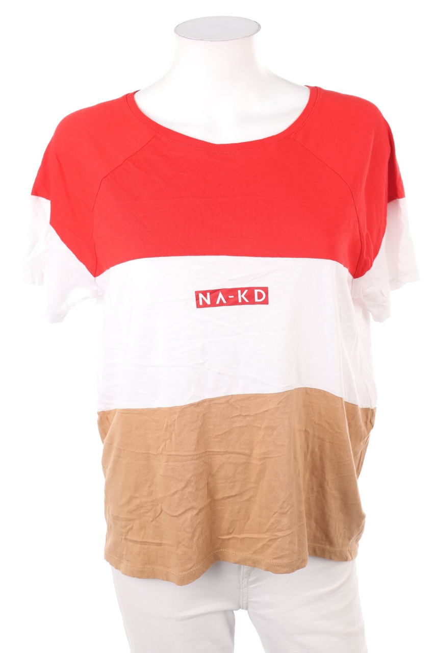 NA-KD - Kurzarm-Shirt aus Baumwolle - L