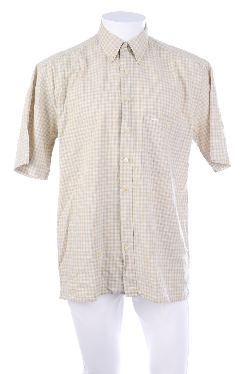 CAMEL - Kurzarm-Hemd mit Karo-Muster - M