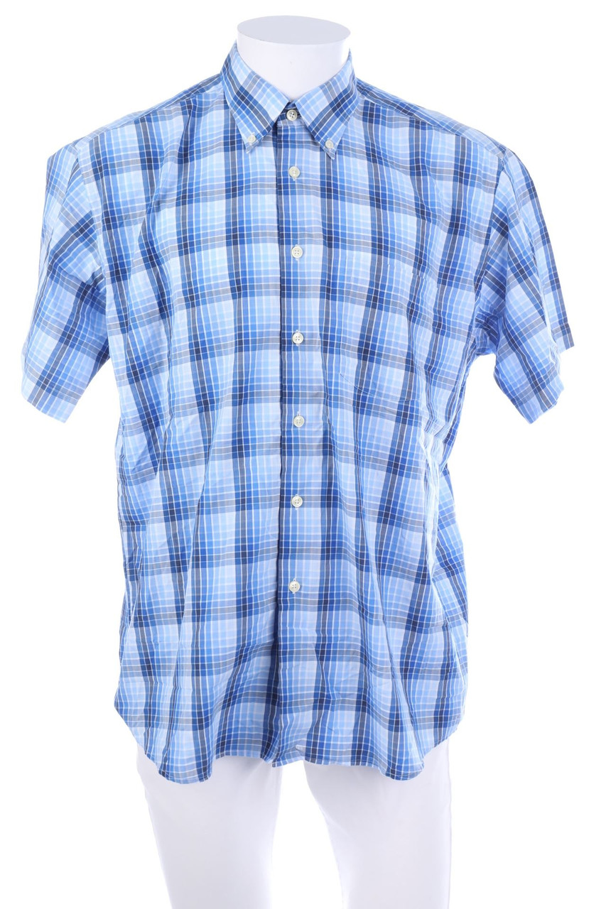 RENATO CAVALLI - Kurzarm-Hemd mit Karo-Muster aus Baumwolle - L