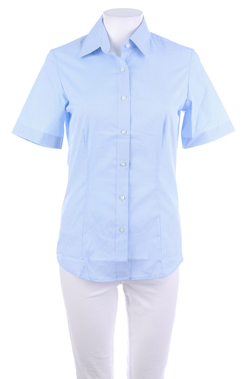 OLYMP - Hemd-Bluse mit kurzem Ärmel mit Karo-Muster - XS