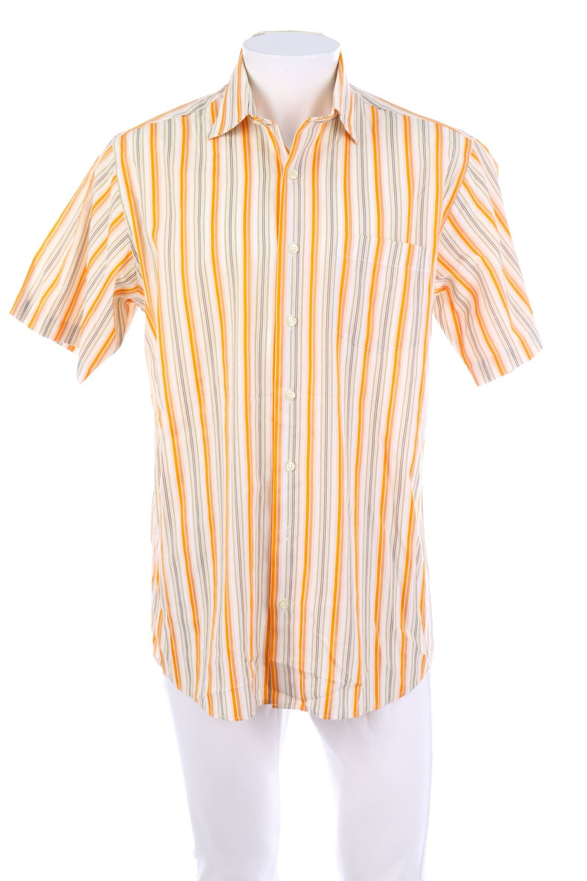 C&A - gestreiftes Kurzarm-Hemd - L