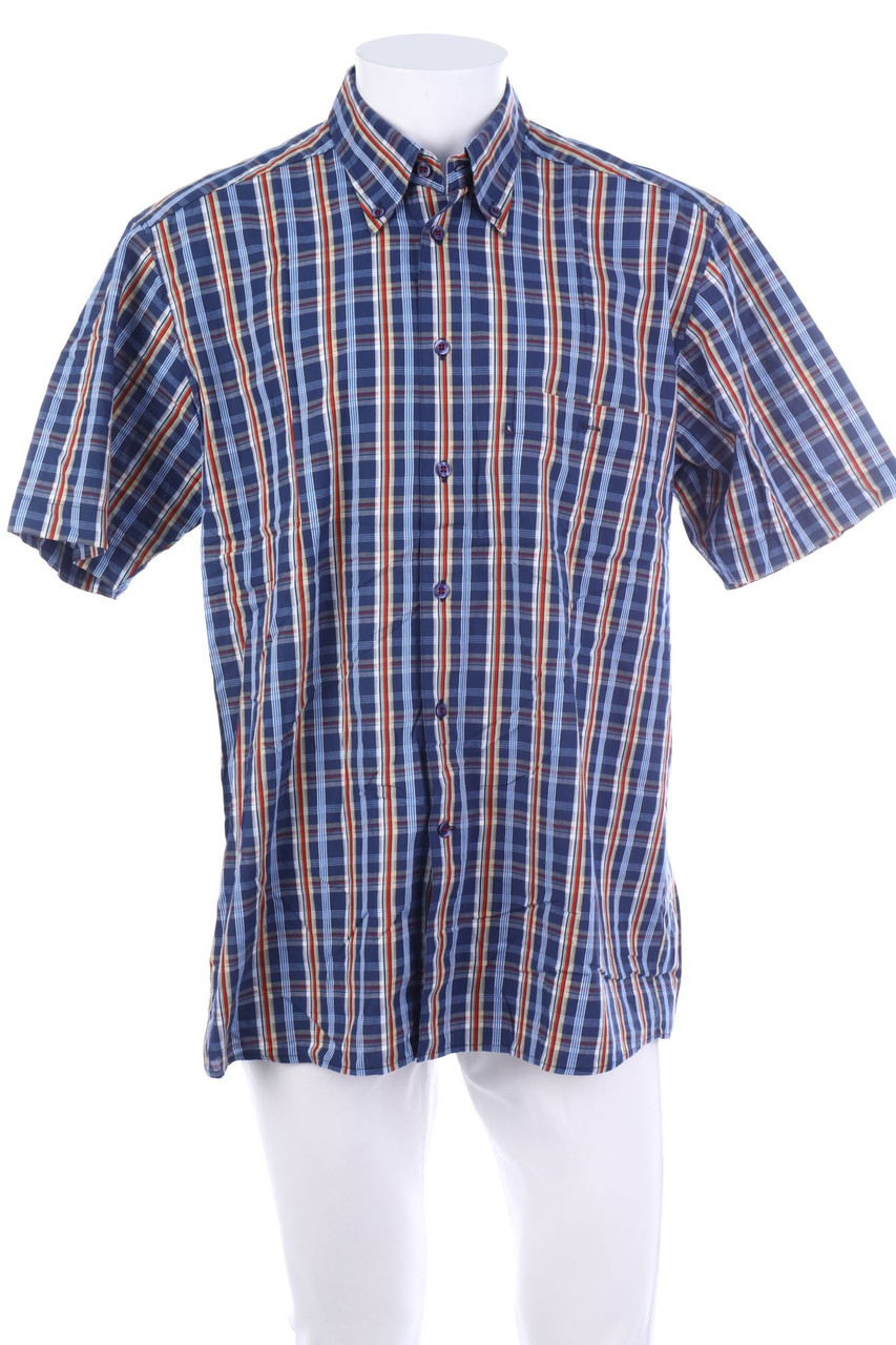 KING´S ROAD - Baumwoll-Kurzarm-Hemd mit Button-down-Kragen - L