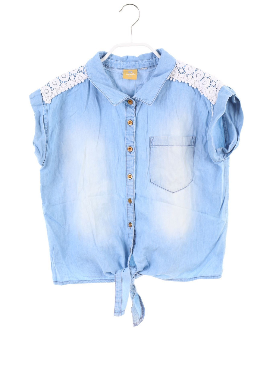 MANOR kids - Denim-Bluse mit Spitze - 164