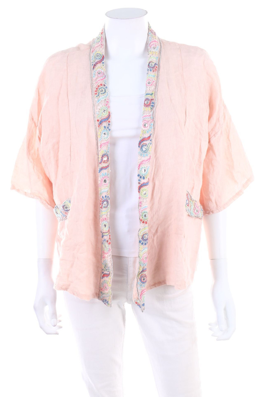 Ohne Label - Cardigan aus Leinen mit Muster - D 48