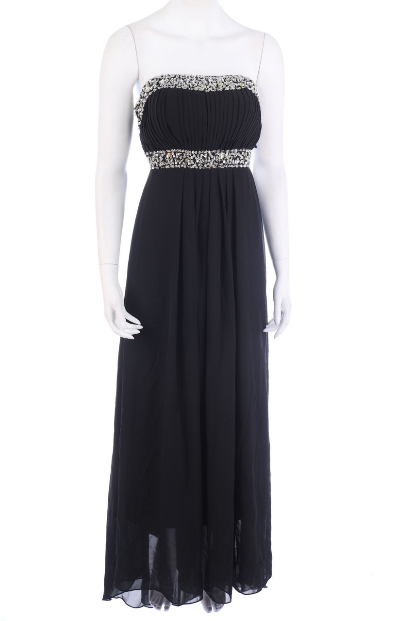 Ohne Label - Maxi-Abendkleid mit Perlen - S