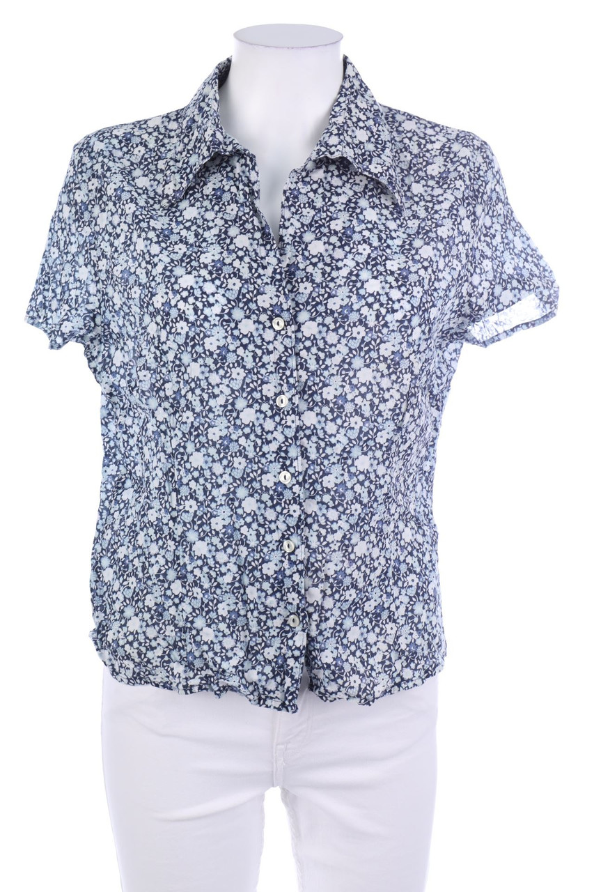 ESPRIT - Kurzarm-Bluse aus Baumwolle mit Blumen-Print - XL
