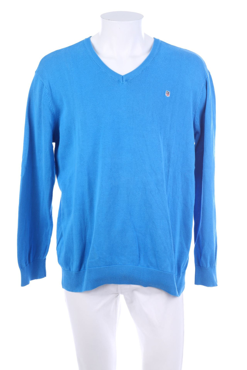 Rhode Island - Baumwoll-Strick-Pullover mit V-Neck - XL