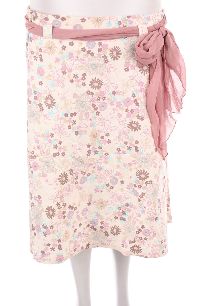 SECONDHAND - Baumwoll-Rock mit Blumen-Print - XL