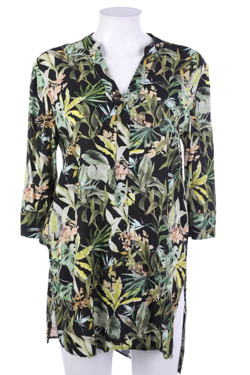 RESERVED - Tunika-Bluse mit Tropical Print - S
