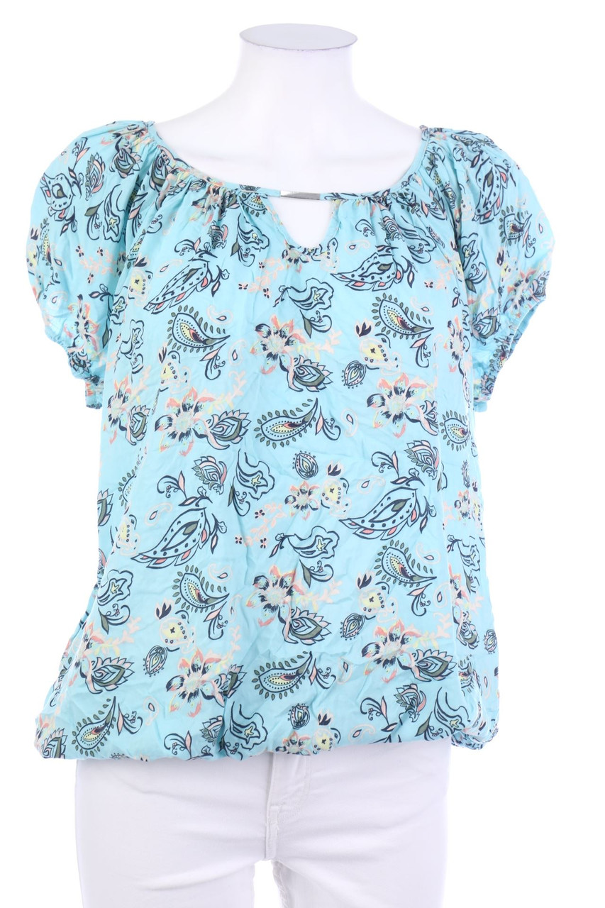 Laura Torelli - Kurzarm-Bluse mit Print - L