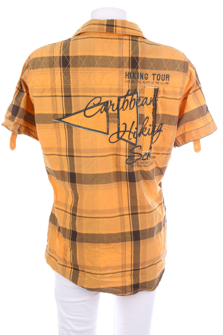 SOCCX - Karo-Hemd-Bluse mit kurzem Ärmel mit Print - 2XL