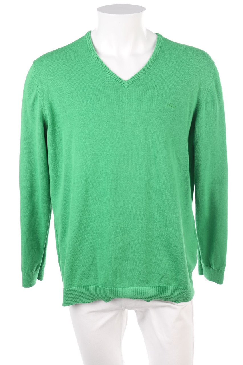 s.Oliver - V-Neck-Pullover mit Logo-Stickerei - XL