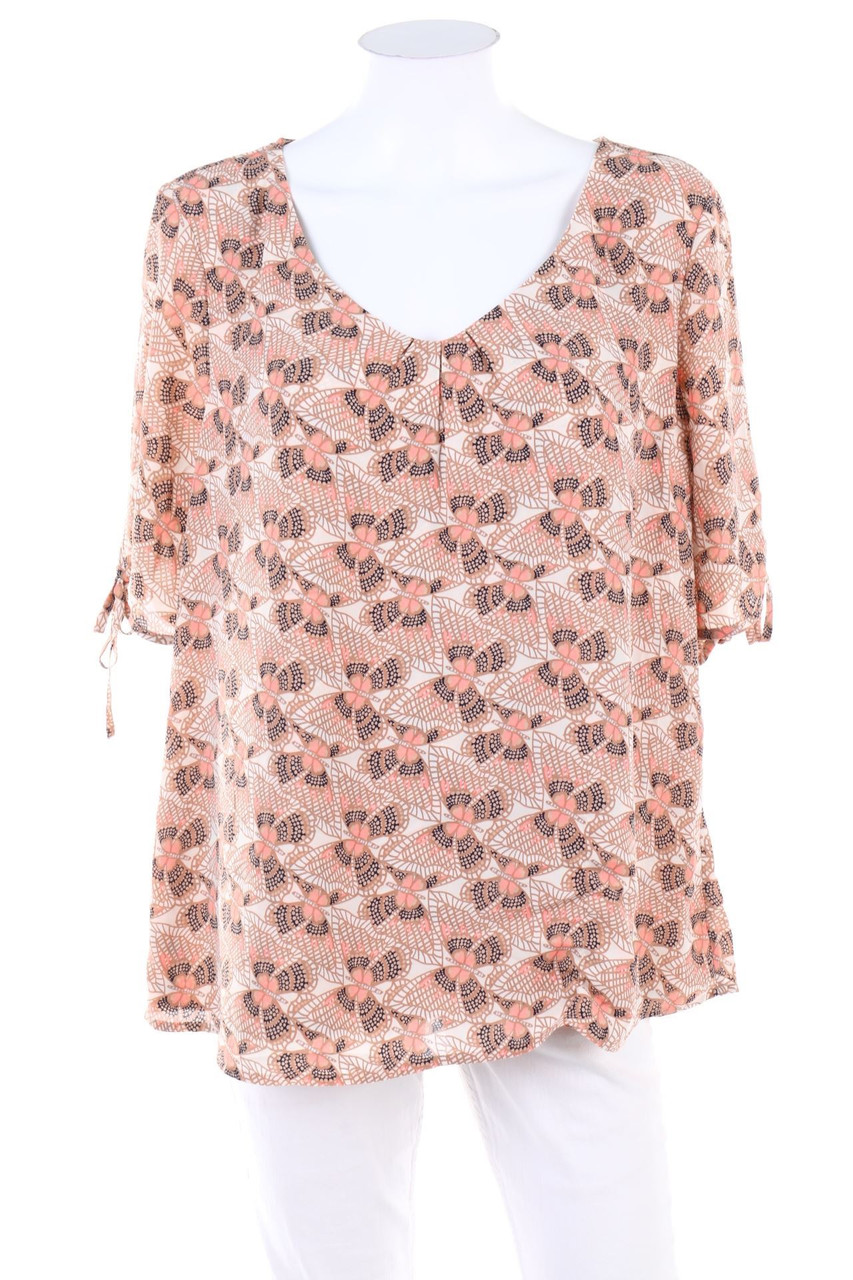 comma - Kurzarm-Bluse mit Muster - D 42