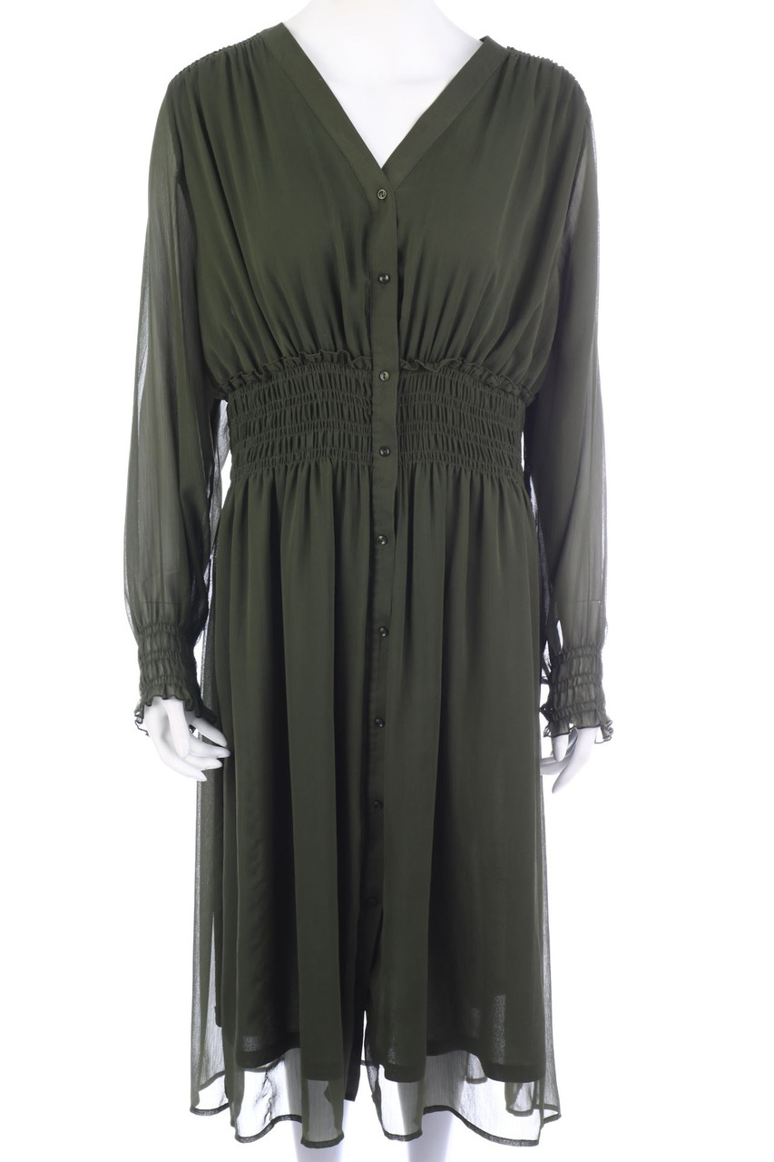 RESERVED - Midi-Kleid mit Smok-Details - 2XL