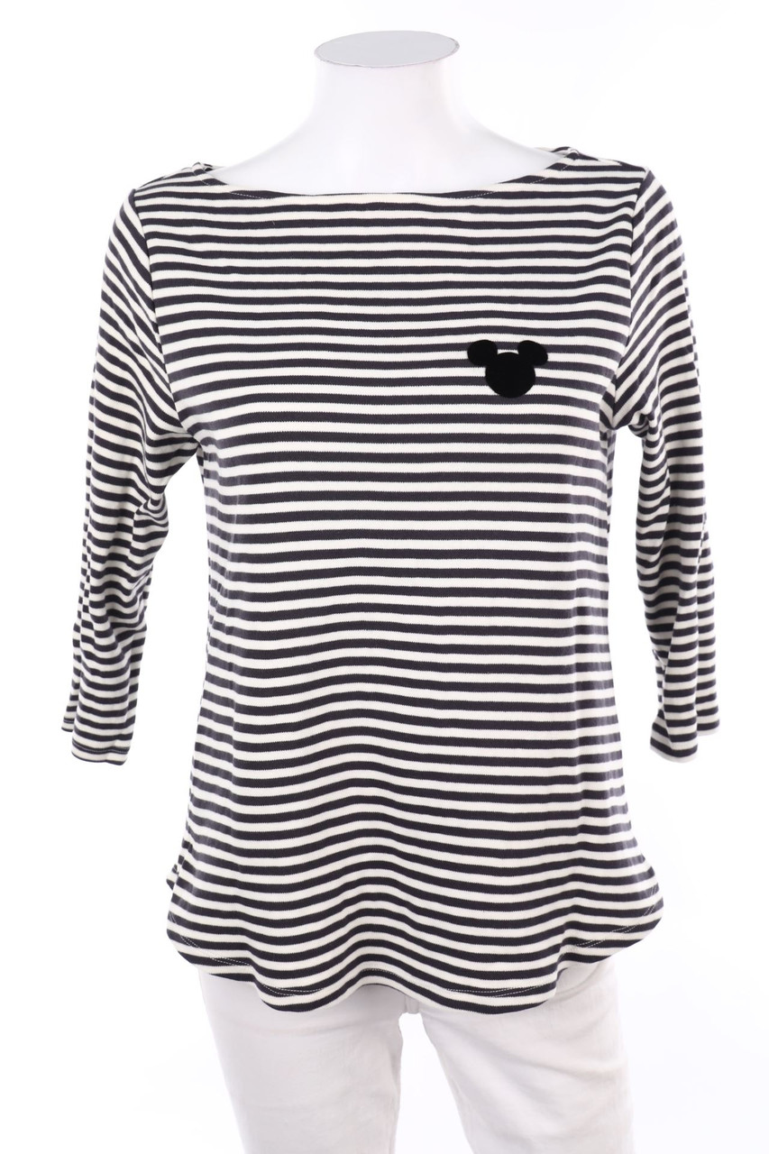 H&M - Baumwoll-3/4-Arm-Shirt mit Streifen - M