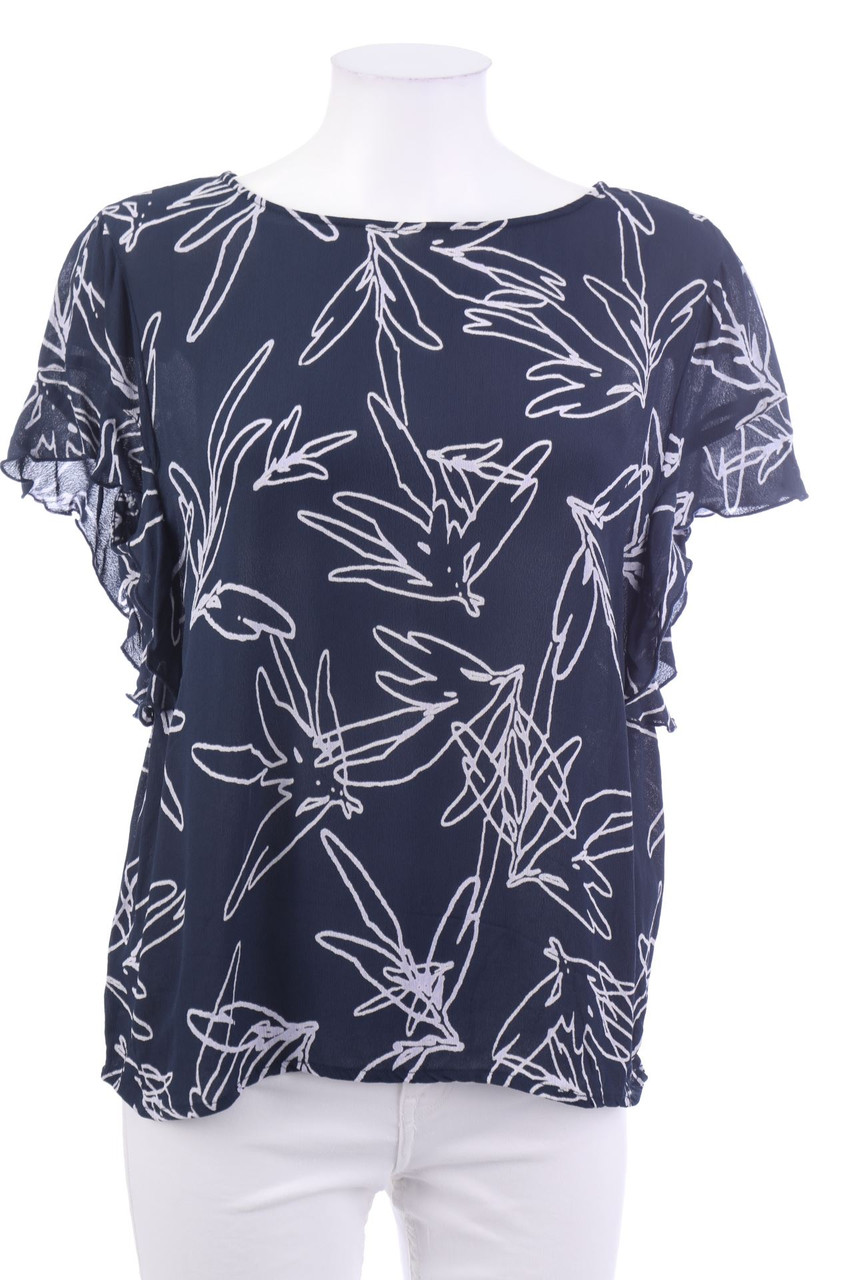 VILA - Kurzarm-Bluse mit Print - M