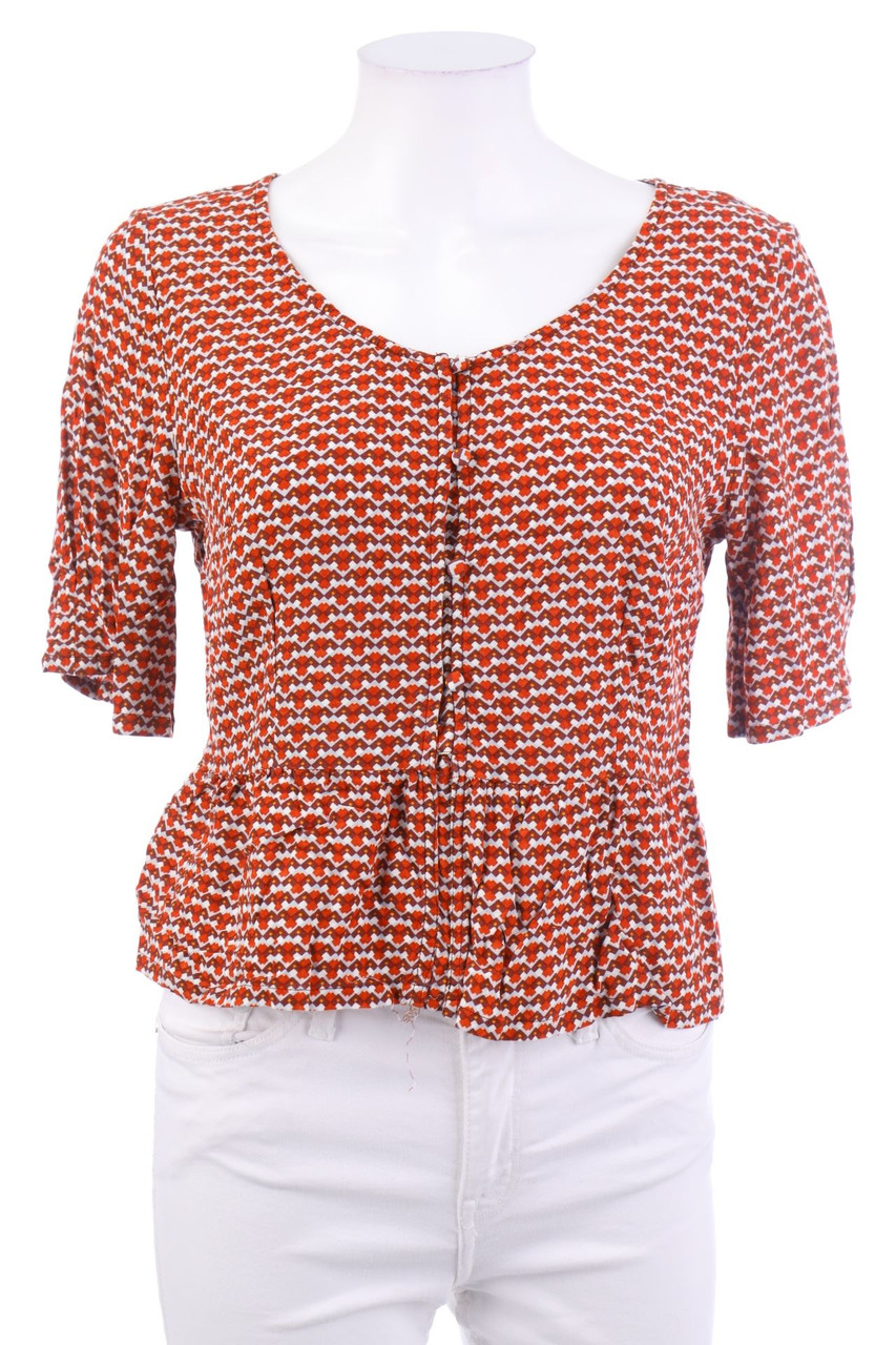 C&A - Kurzarm-Bluse mit Muster - M