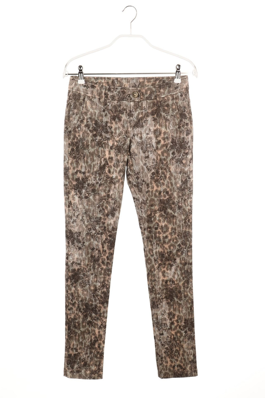 Ohne Label - Skinny-Hose mit Animal-Print - XS