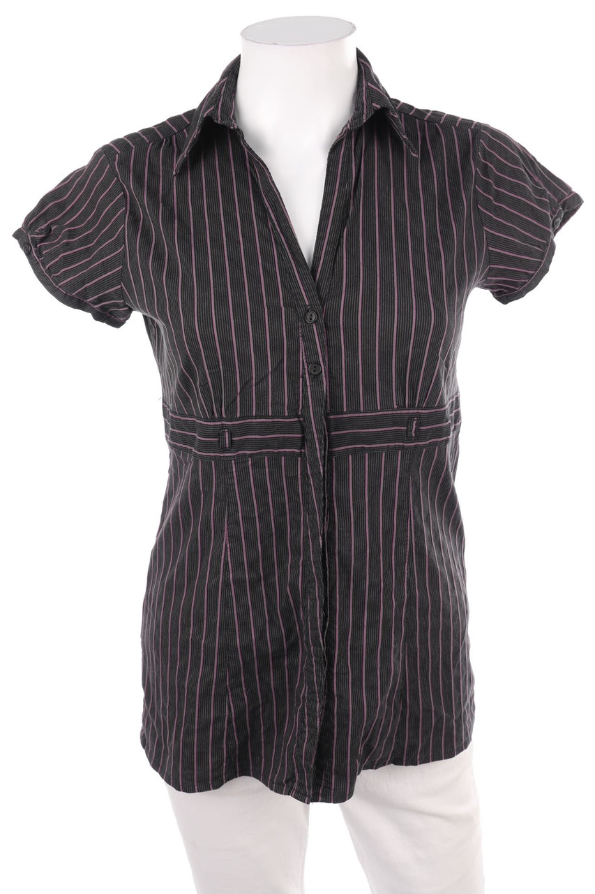 promod - Kurzarm-Bluse mit Streifen - M