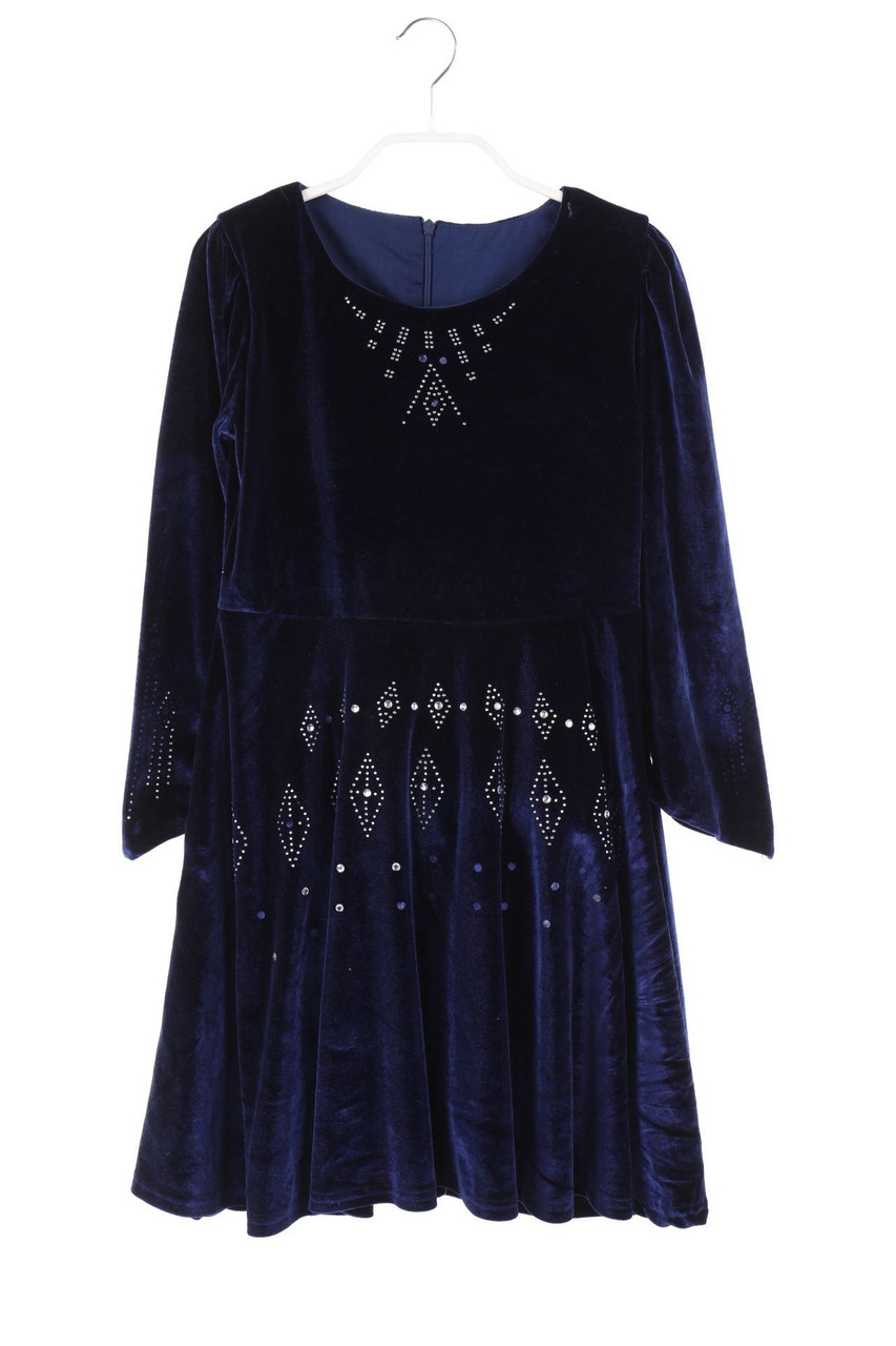 corimori - Samt-Kleid mit Strass-Steinen - 128