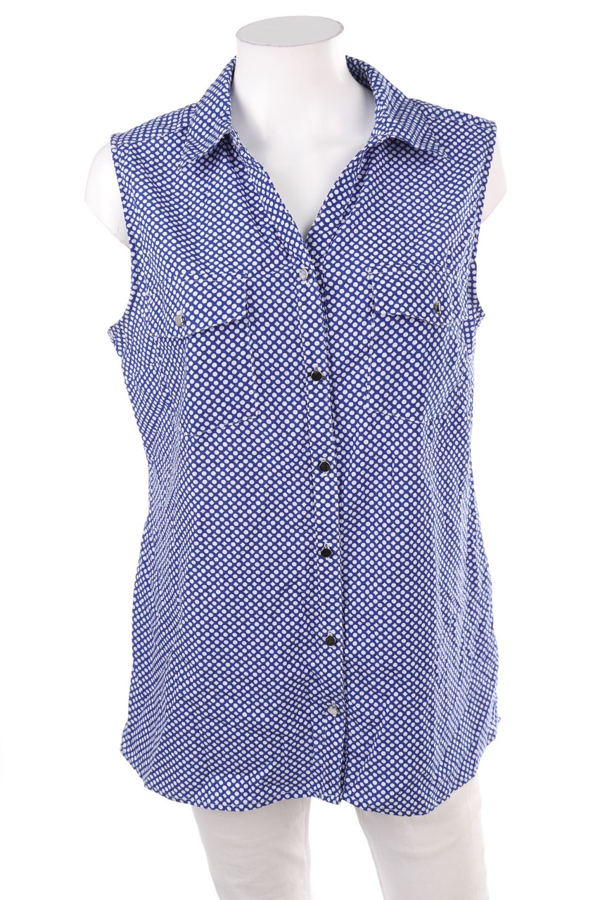 NOTATIONS - ärmellose Hemd-Bluse mit Muster - L