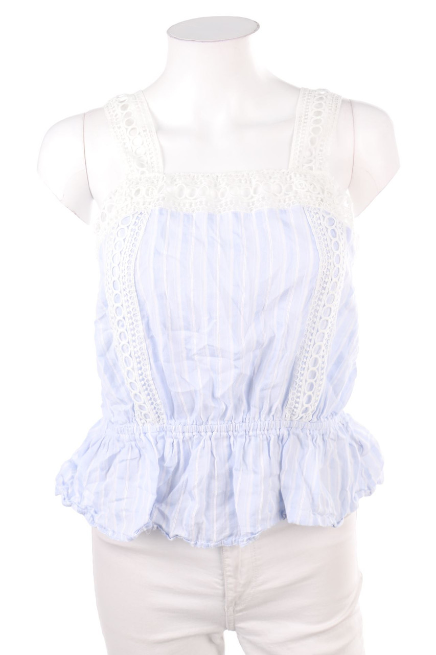 H&M - Baumwoll-Top mit Häkelspitze - L