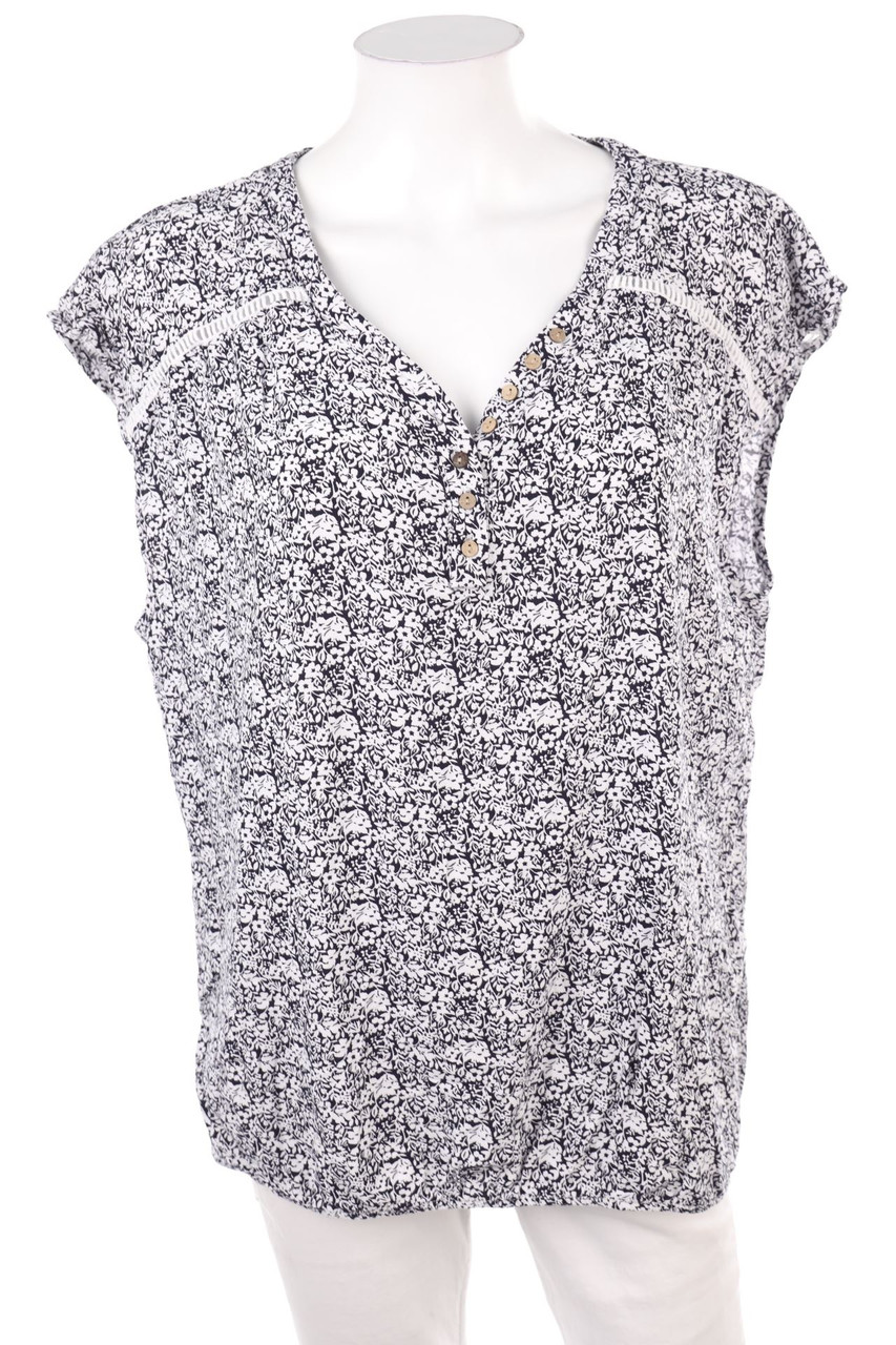 Chicorée - Kurzarm-Bluse aus Viskose - XL