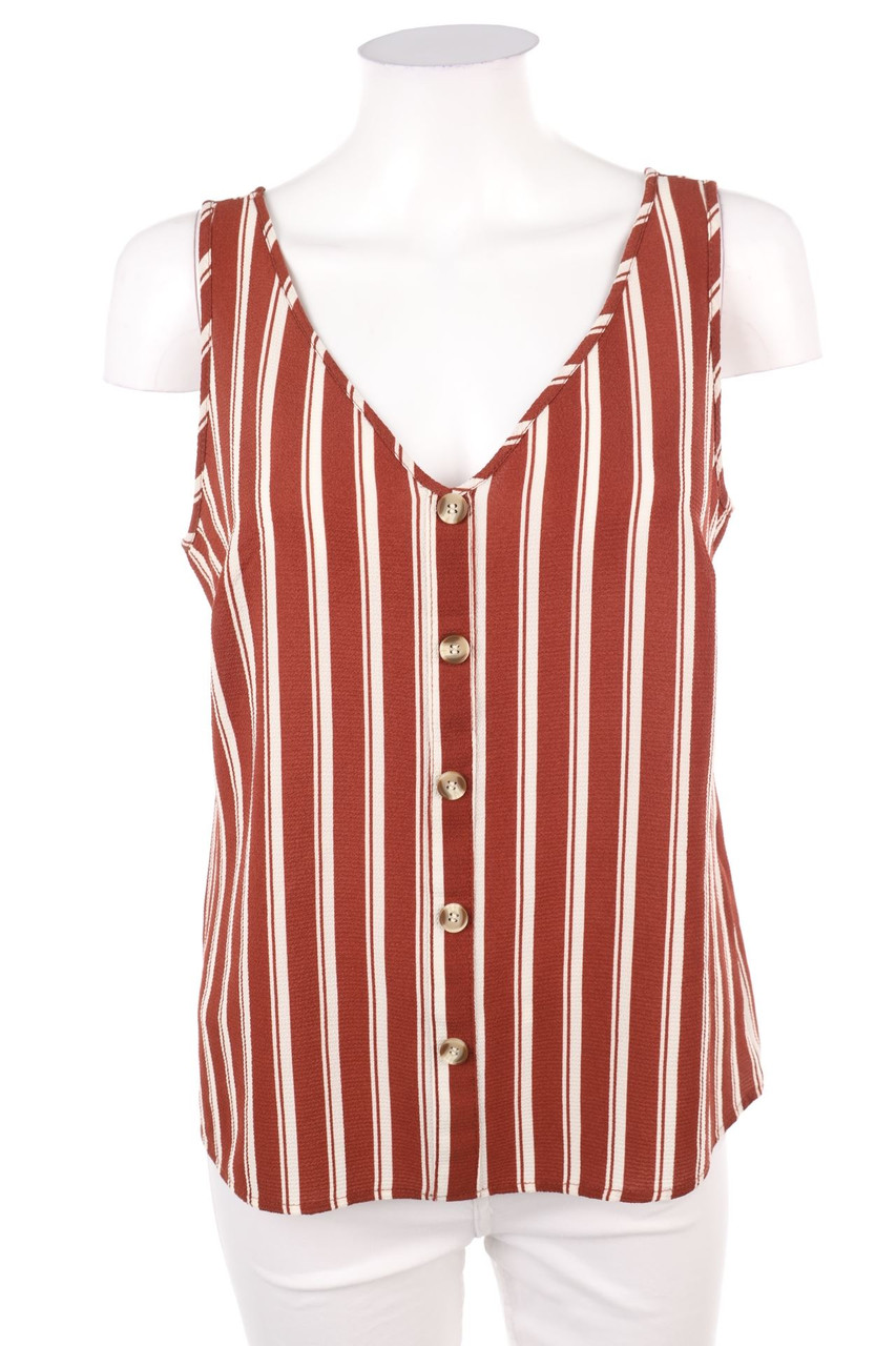 VERO MODA - Top mit Schmuck-Knöpfen - M