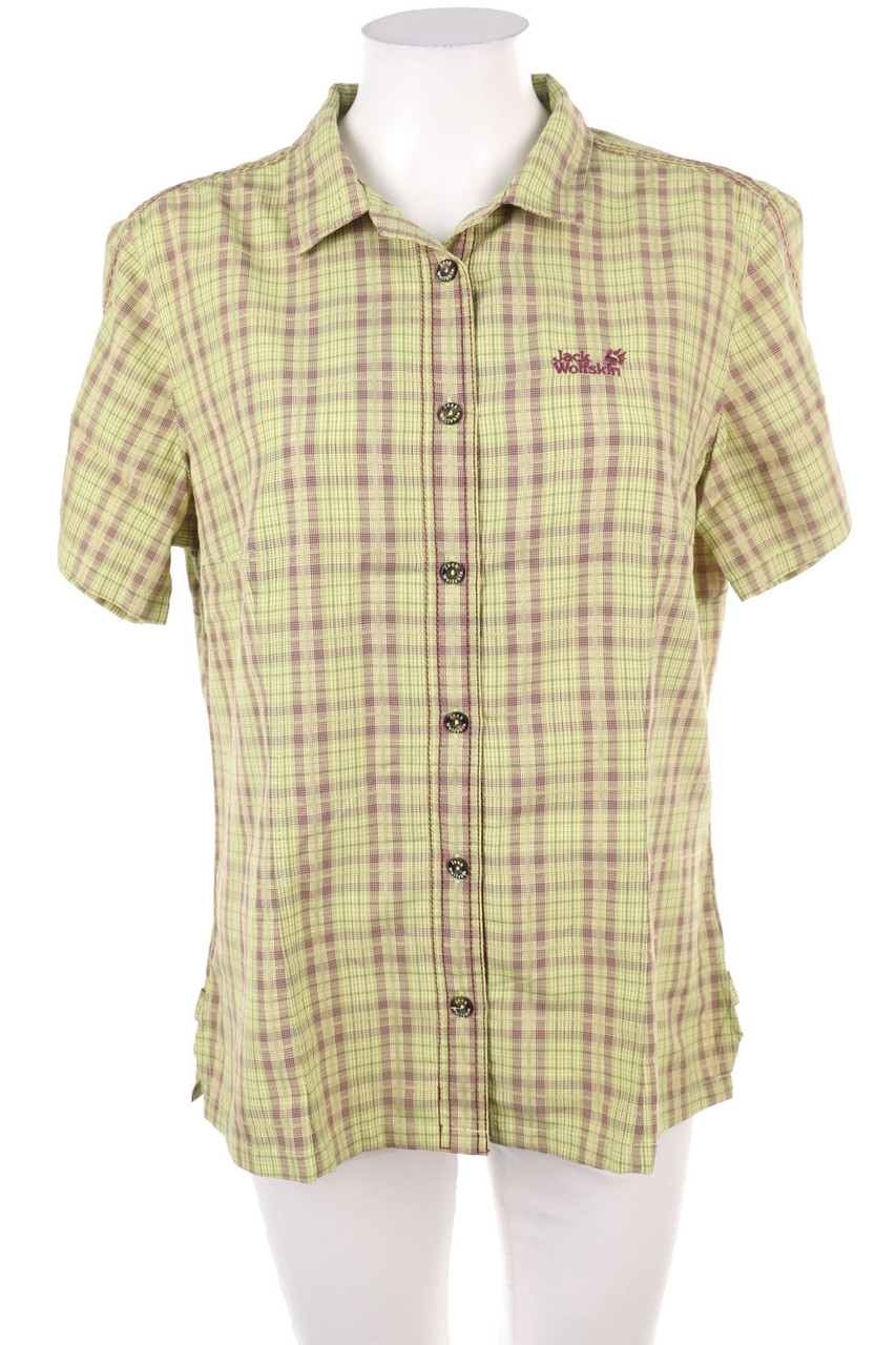 Jack Wolfskin - Karo-Hemd-Bluse mit kurzem Ärmel - L