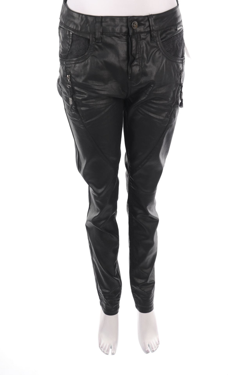 Cream - Coated Skinny-Jeans - L