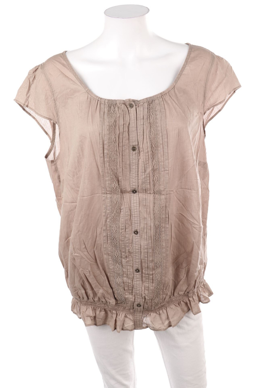 C&A - Baumwoll-Kurzarm-Bluse mit Biesen - 3XL