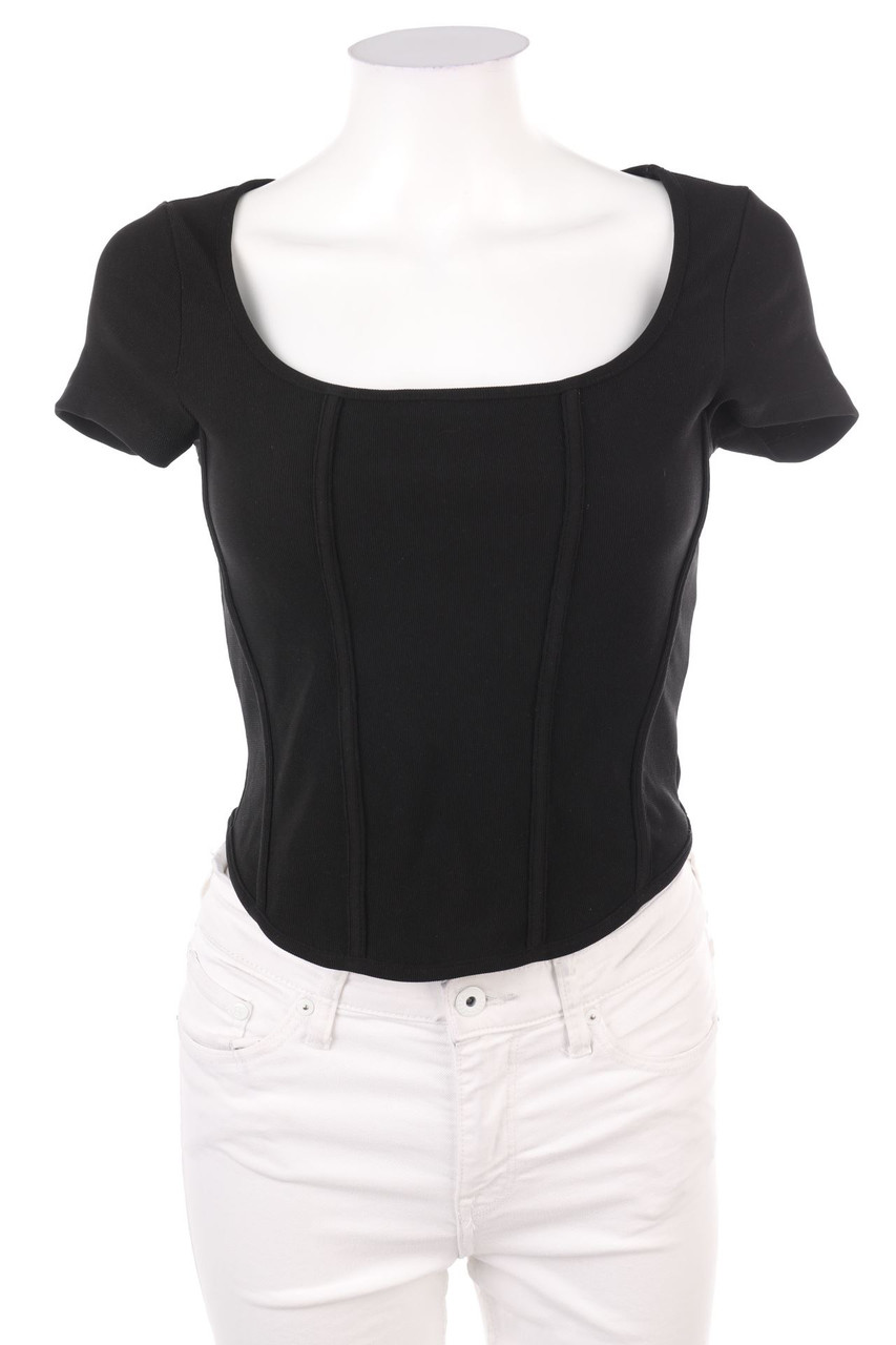 H&M - Cropped-Kurzarm-Shirt - S