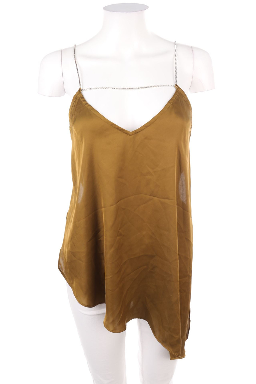 ZARA - Blusentop mit asymmetrischem Schnitt mit Kette - XS