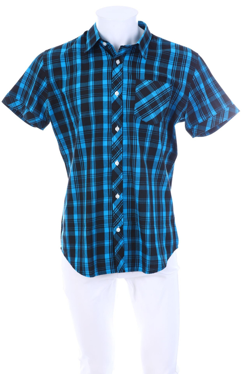 FB SISTER - Kurzarm-Hemd mit Karo-Muster - L