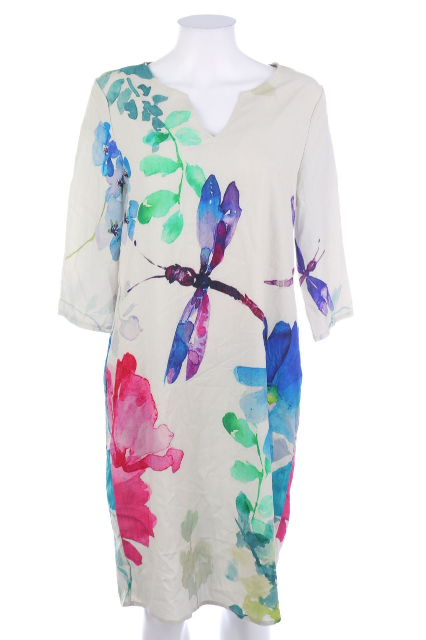 Ohne Label - Shift-Kleid mit Blumen-Print - L