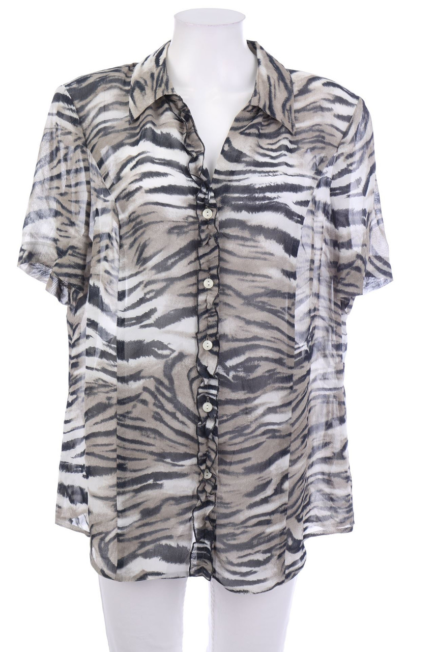 Habella - Kurzarm-Bluse mit Animal-Print - 3XL