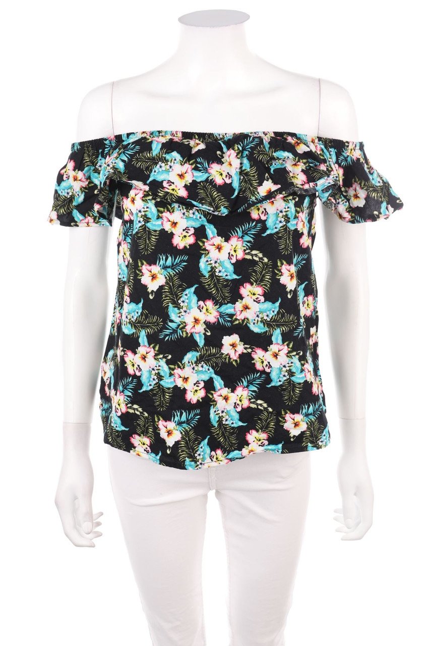 TALLY WEiJL - Carmen-Kurzarm-Shirt mit Blumen-Print aus Baumwolle - S