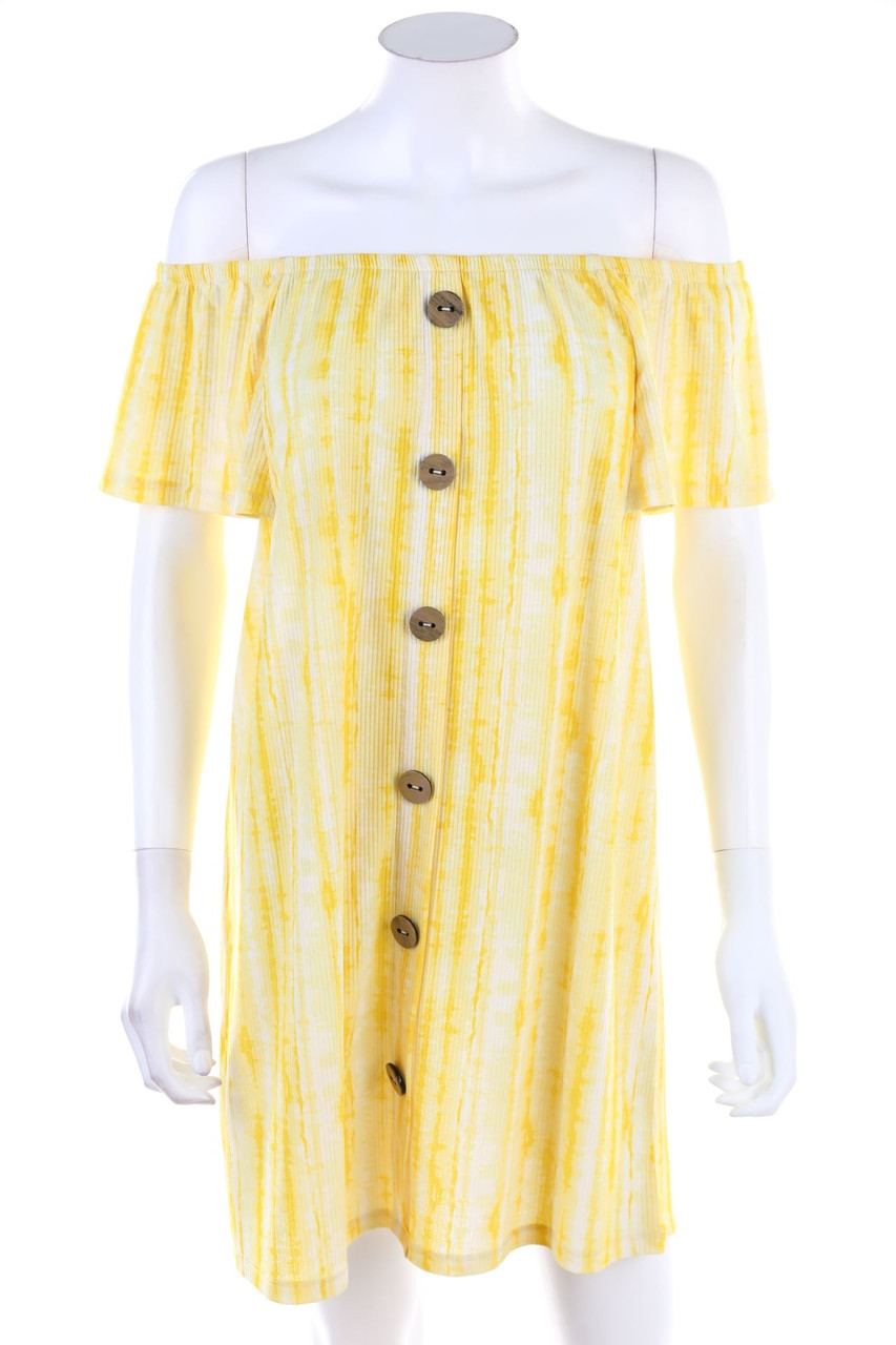 Ohne Label - Carmen-Kleid mit Print - M