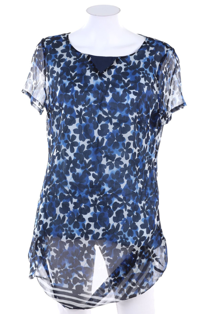 TUZZI - Kurzarm-Bluse mit Blumen-Print - D 42
