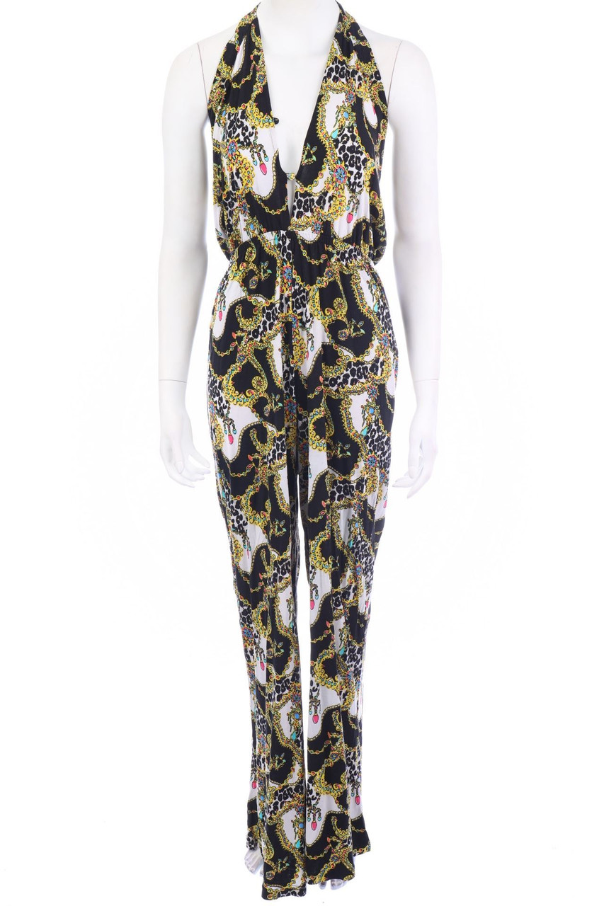 RIVER ISLAND - Neckholder-Jumpsuit mit Print - M