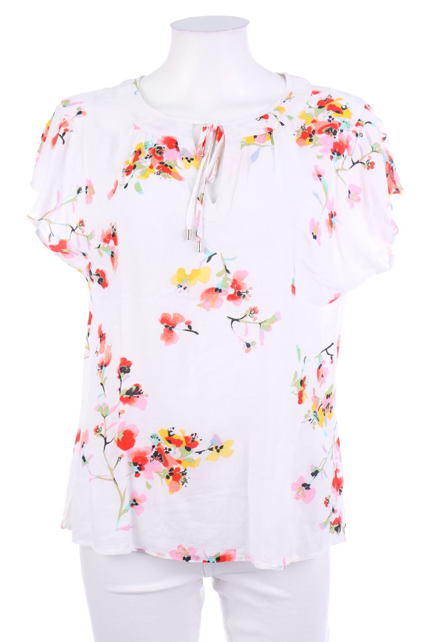 s.Oliver - Kurzarm-Bluse mit Blumen-Print - L