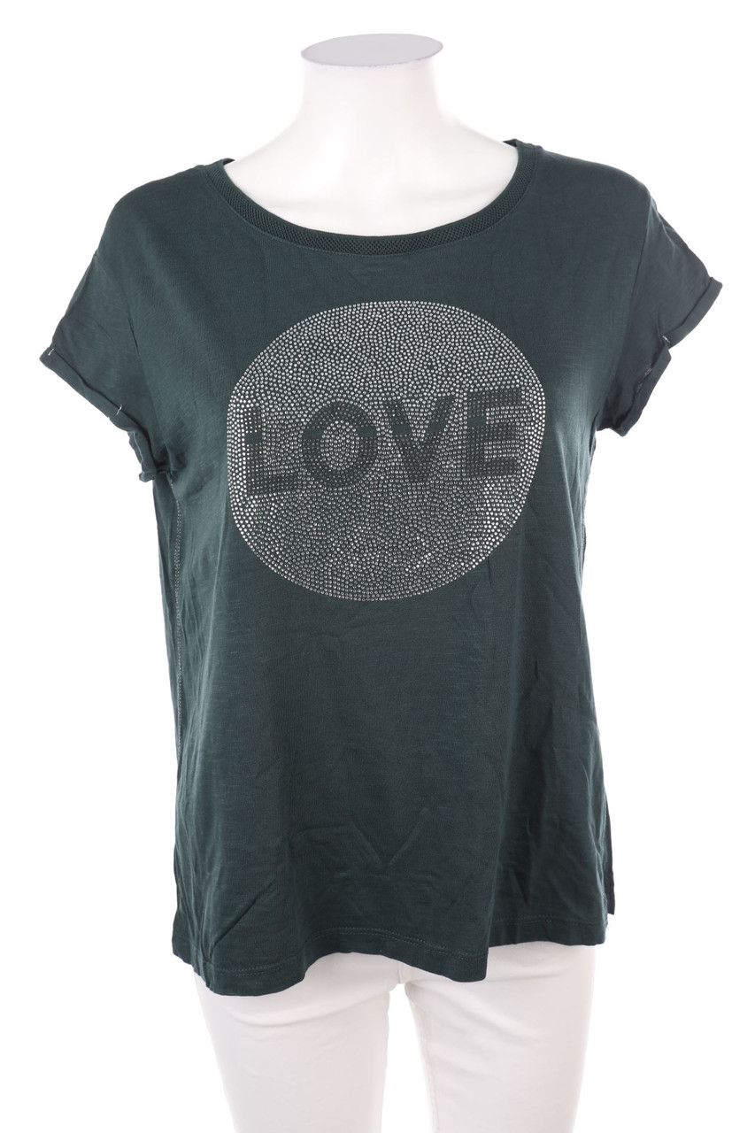 Street One - Kurzarm-Shirt mit Strass-Steinen - M