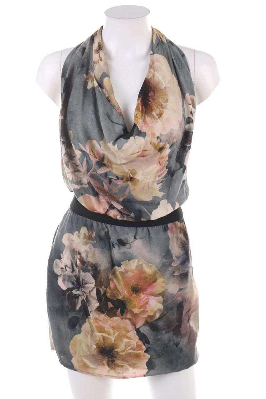 ZARA - Neckholder-Minikleid mit Blumen-Print - S