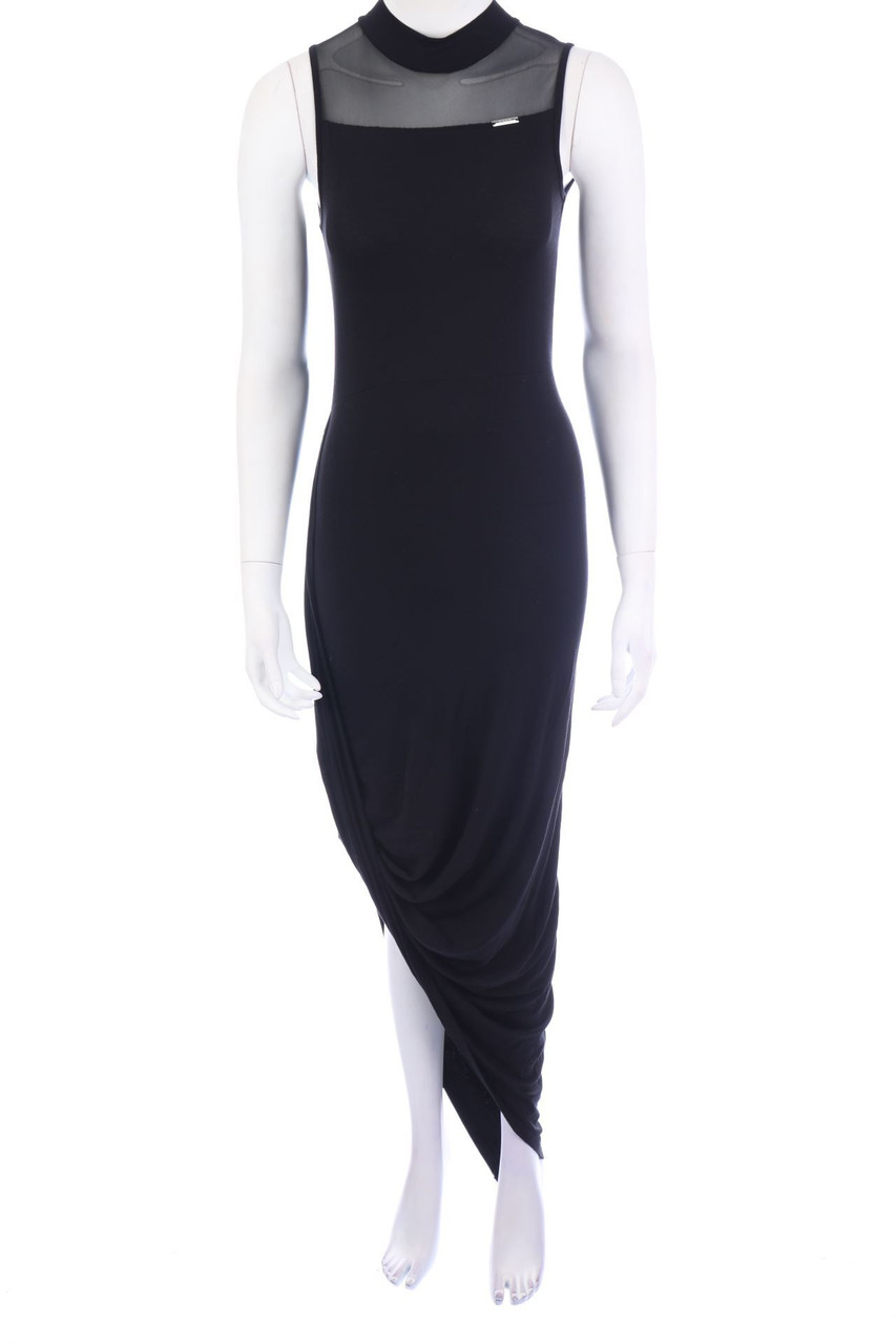 SECONDHAND - Maxi-Kleid mit Mesh-Einsatz - S