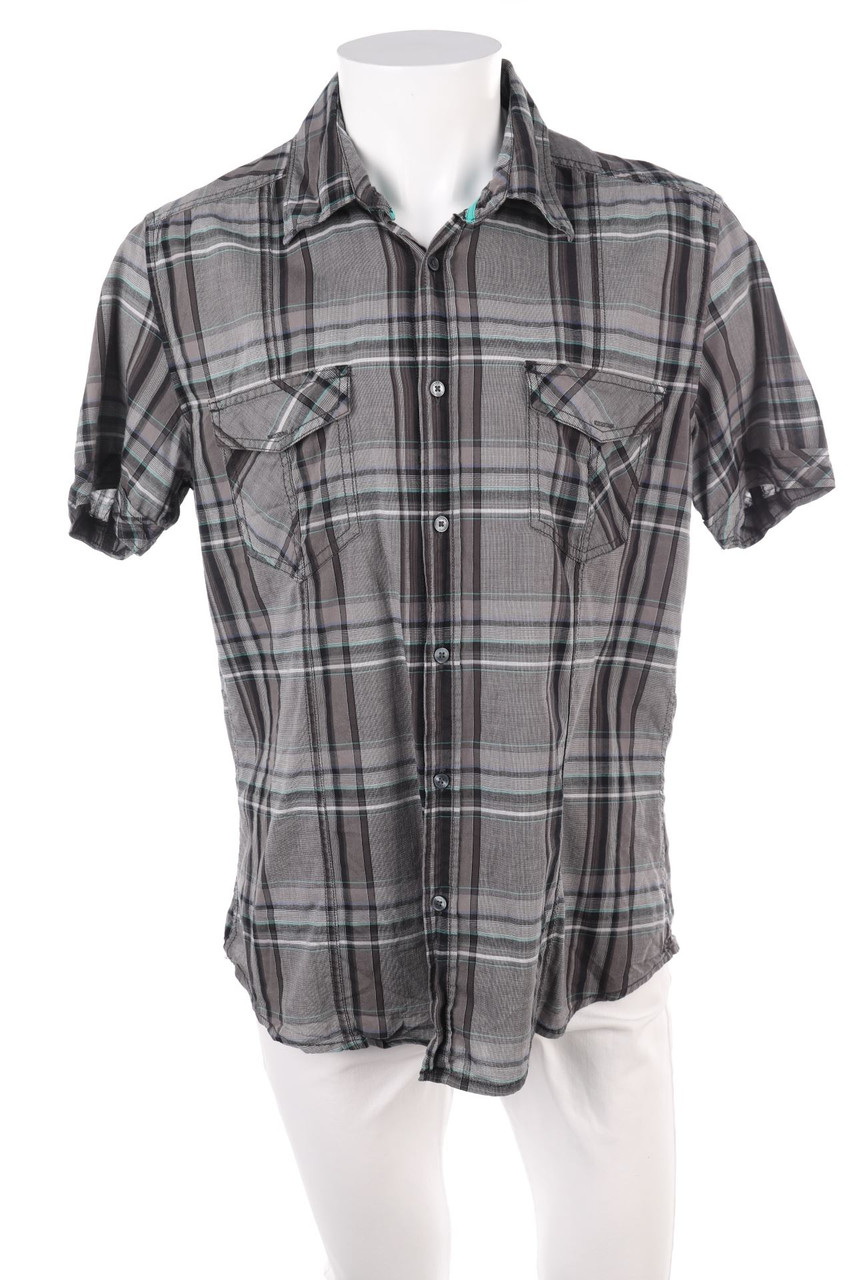 ESPRIT - Kurzarm-Hemd mit Karo-Muster - XL