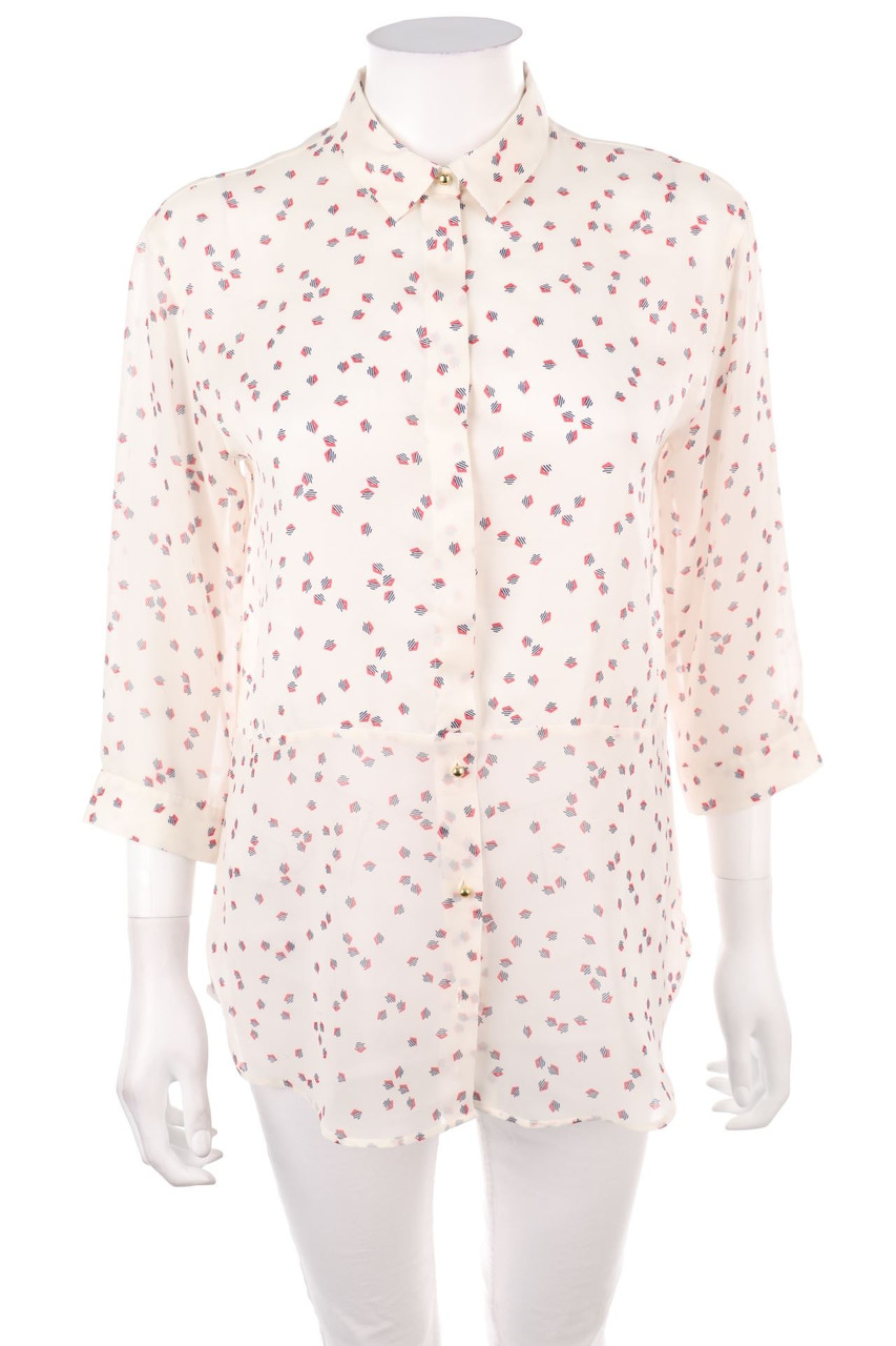 ZARA - Hemd-Bluse mit 3/4-Ärmel mit geometrischem Muster - S