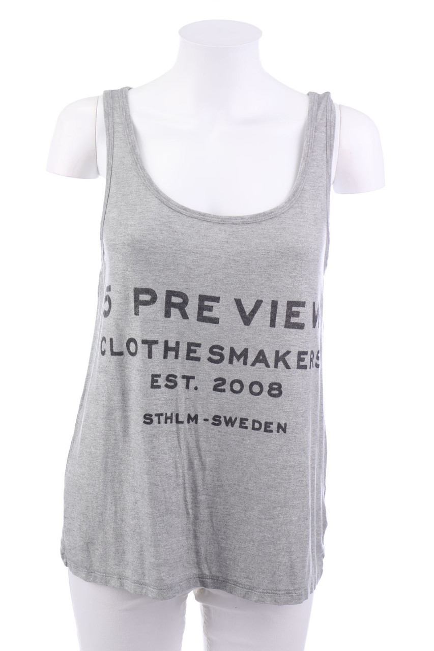 5PREVIEW - Glitzer-Top mit Logo-Print - M