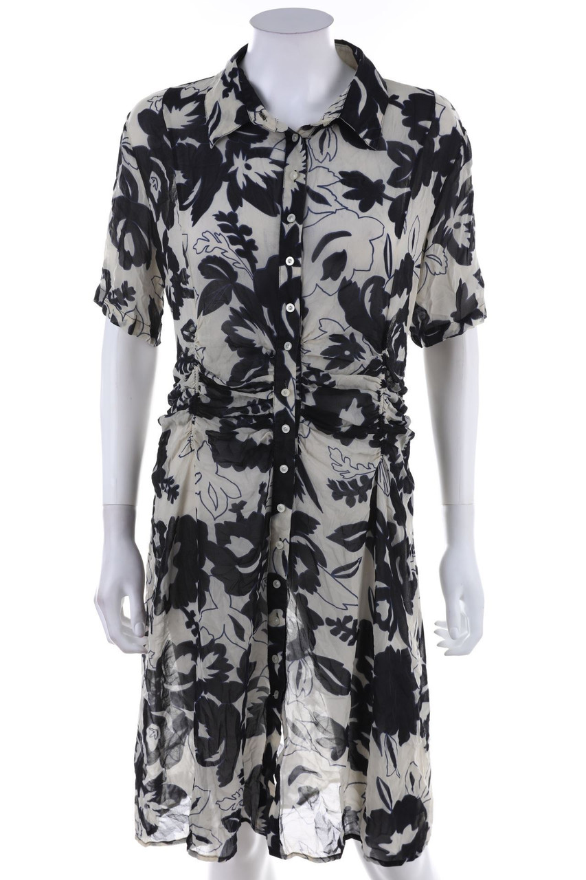 ORWELL - Midikleid mit floralem Muster mit Raffungen - XXL