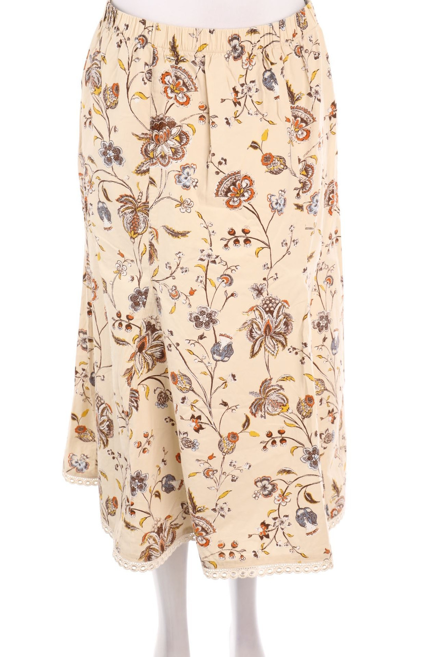 SECONDHAND - Midirock mit Blumen-Print - S