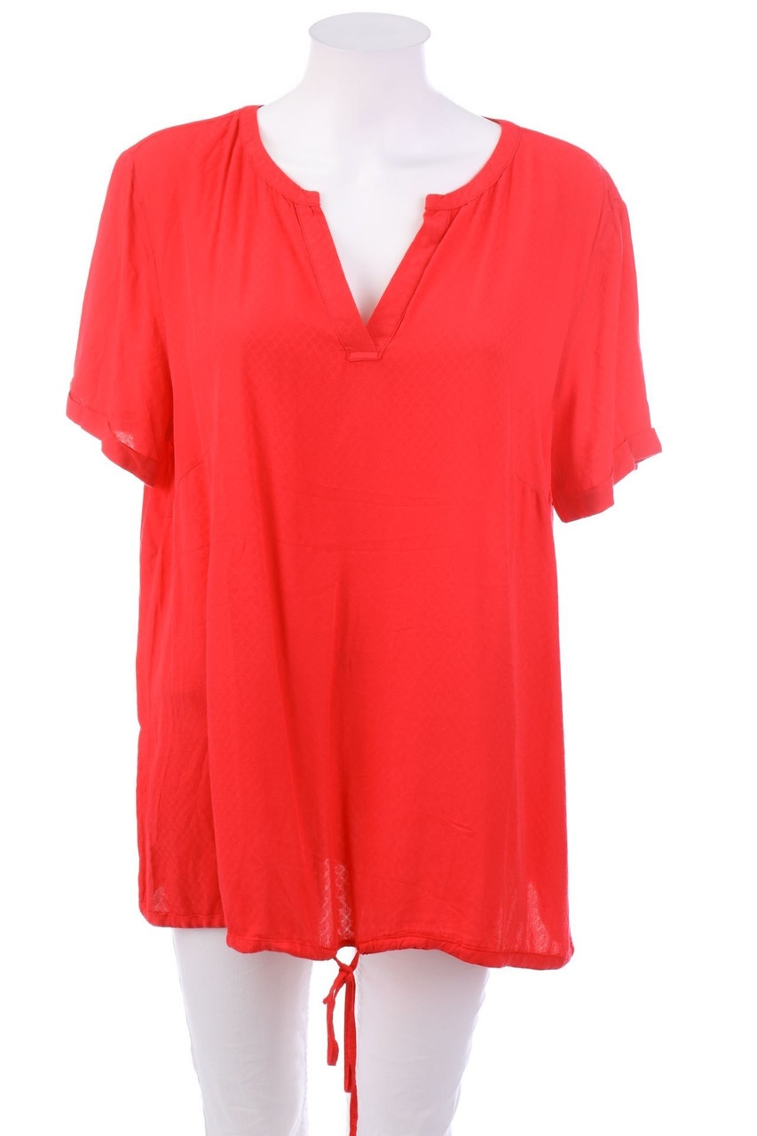 Ohne Label - Kurzarm-Bluse mit geometrischem Muster - XXXXL